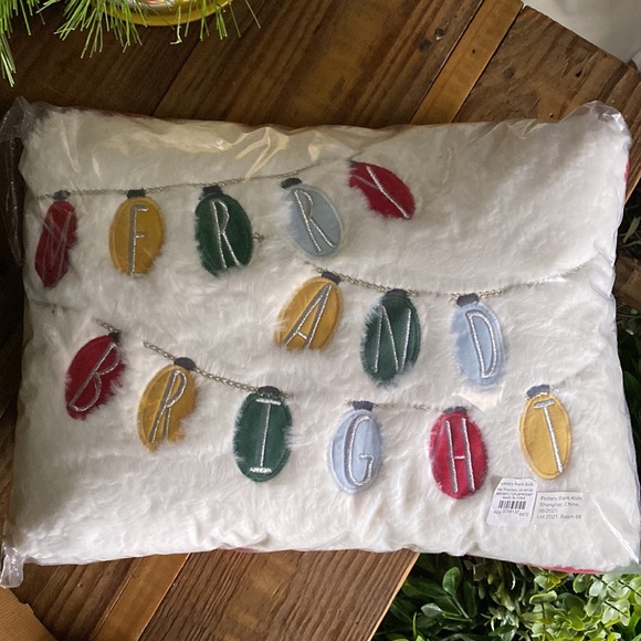 Pottery Barn Kids Holiday Message Merry and Bright LED Light Up Lumbar Pillow 🎄 - Picture 10 of 16